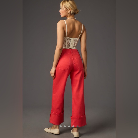 NWT Pilcro Relaxed Cuff Mid-Rise Straight-Leg Jeans in Teaberry - Picture 5 of 7